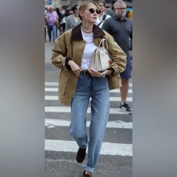 L.L.Bean Red/Brown Corduroy, Sz Large - Vintage Field Barn Jacket, Chore Coat - Picture 12 of 14